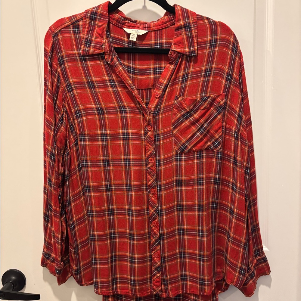 Terra & Sky Red Plaid Button-Down Shirt